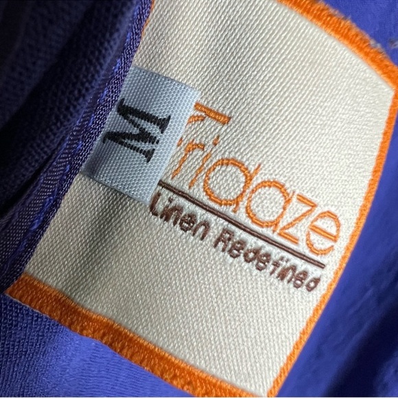 Fridaze purple Linen Redefined Sailor button blouse size M - Picture 3 of 5